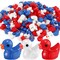 150 Pcs 4th of July Tiny Ducks Patriotic Mini Resin Duck Figures Bulk for Independence Day Party Toys